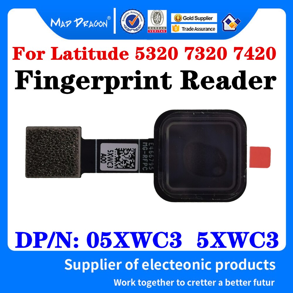 Originele 05XWC3 5XWC3 Voor Dell Latitude 5320 7320 7420 Serie Laptops Vingerafdruk Herkenner Vingerafdruk Knopkabel