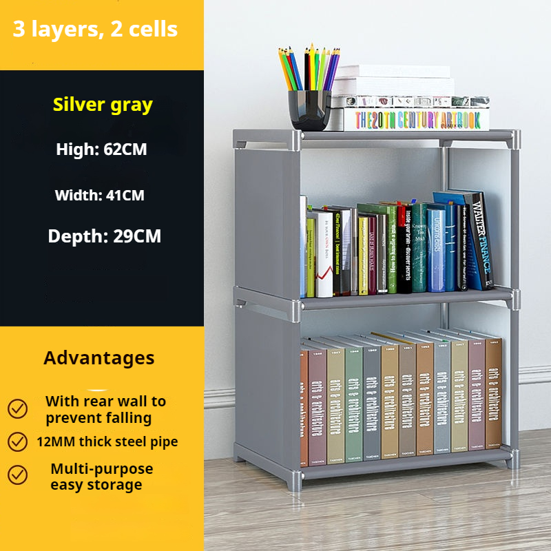 Multi-layer Simple Assembled Bookshelf Easy To Assemble Closet Storage Cabinet Portable Children's Sundries Shelf Save Space: Green & Orange