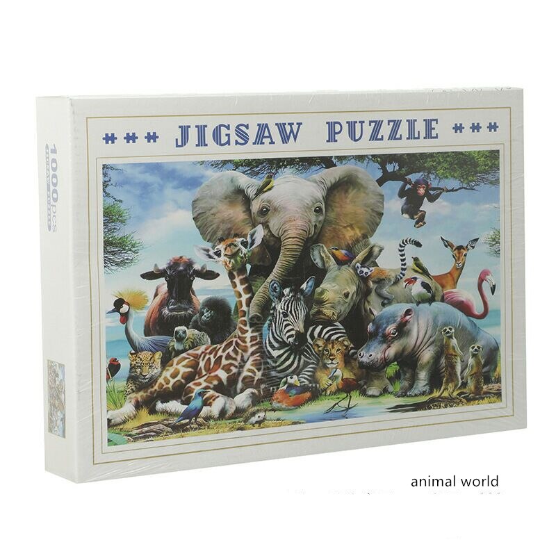 Landscape Jigsaw Puzzle with Picture Puzzle 1000 Pcs Mini Paper Assembly Puzzle Toys for Adults Children Educational Games Toys: animal world