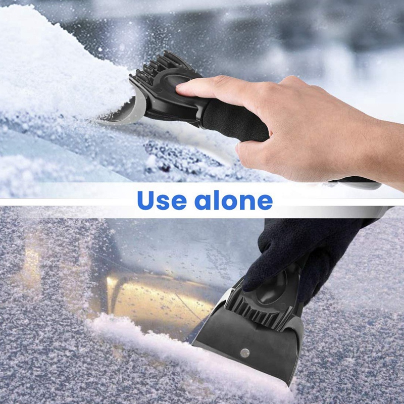 Grattoir à glace mitaine pour voiture pare-brise grattoir à neige gant imperméable à l'eau déneigeuse doublée de bleu polaire épais
