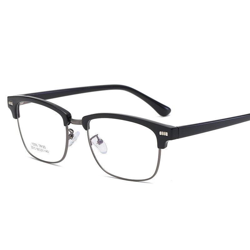 Vazrobe 155mm Oversized Eyeglasses Frame Male Glasses Men TR90 Semi Rimless Spectacles for Prescription Optical Wide Face: black grey