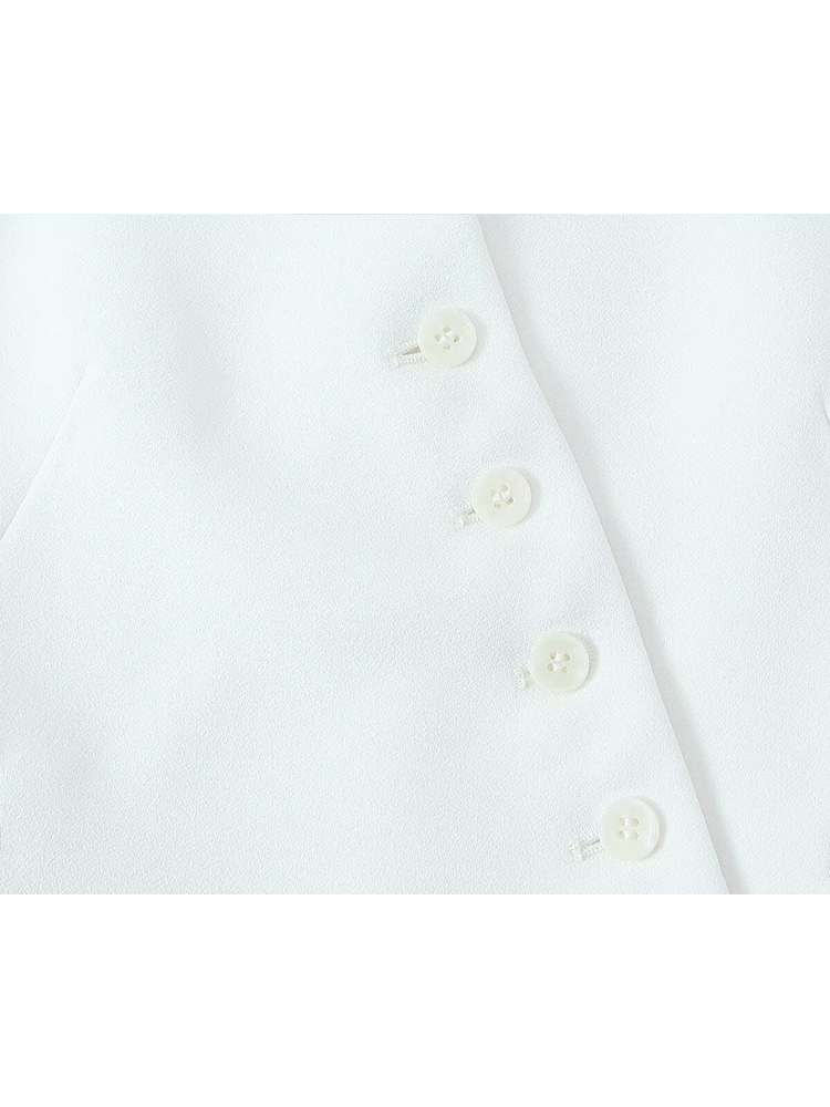 TFMLN nouvelles femmes printemps été gilet asymétrique femme col en v mince gilet de transport haut sans manches boutons noir blanc vêtements d'extérieur