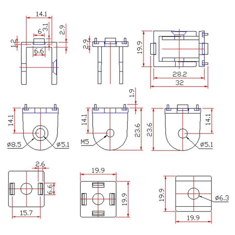 5Pcs Zinc Alloy Pivot Joint for Aluminum Extrusion Profile Series, Flexible Pivot Joint for Aluminum Profile