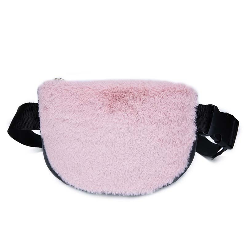 Plys kvinder talje taske kvindelige læder bælte tasker luksus fanny pack banan taske skulder crossbody brysttasker: Pink talje taske