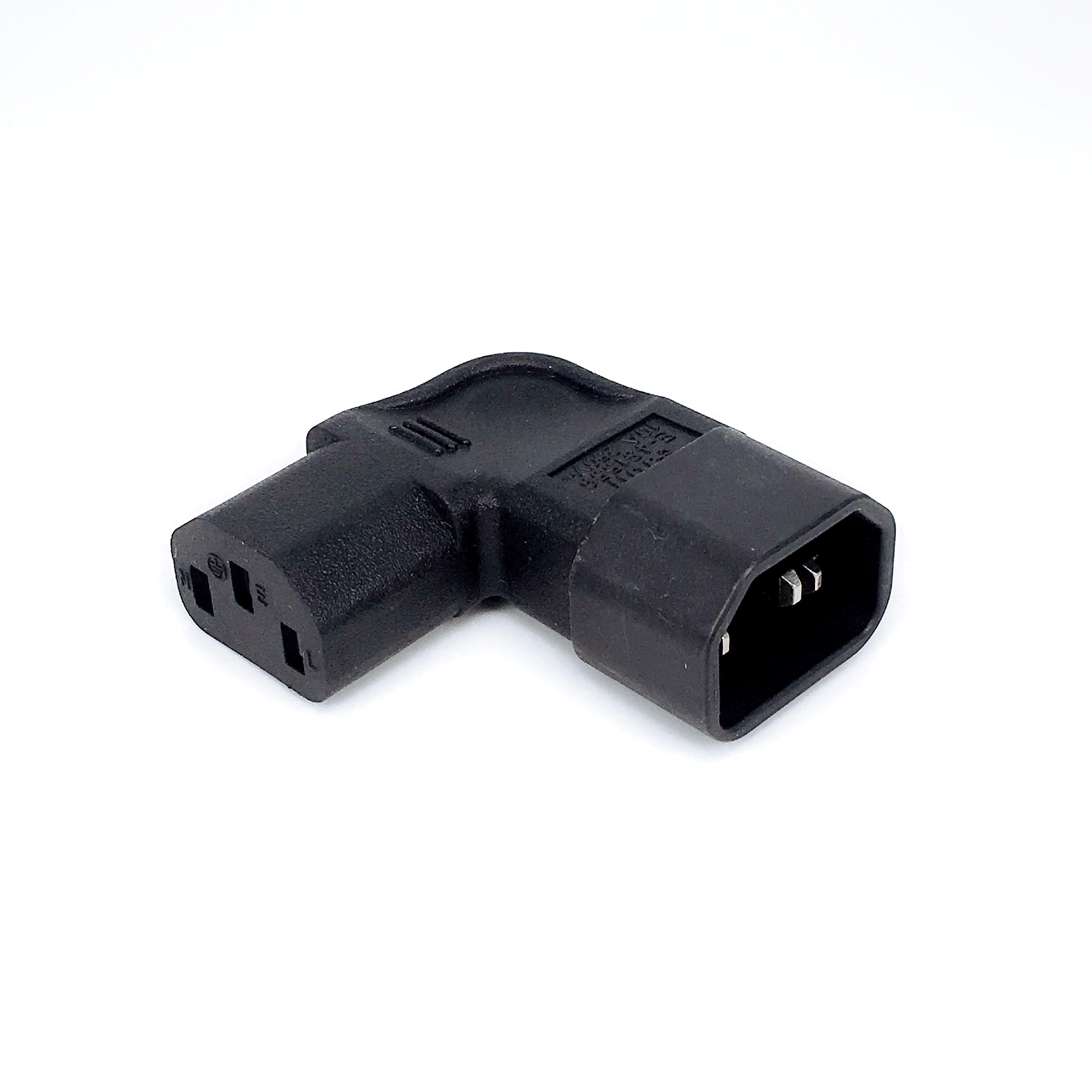 Left/ Right Angle IEC 320 C14 3 Pin Male to C13 Female PDU PSU UPS Power Extension Adapter Receptacle for LCD LED TV Wall Mount: Left Angled