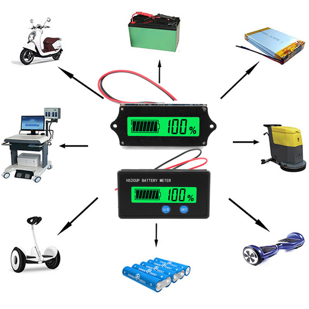 Batteriindikator 12v 24v 36v 48v 60v 72v syrebatterikapasitetsspenningsmåler 3s 7s 10s 13s 17s 20s litiumbatteritester