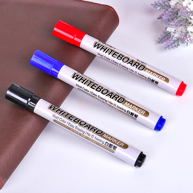 3Pcs Erasable Whiteboard Marker Pen Liquid Type Black Blue Red School Class Home Teaching Kids Drawing Office Meeting 6817