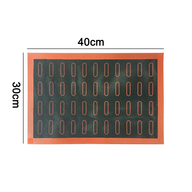 30 × 40Cm Geperforeerde Siliconen Bakken Mat Non-stick Bakken Oven Sheet Liner Voor Cookie/Brood/bitterkoekje/Koekjes: 30x40cm 4 rows