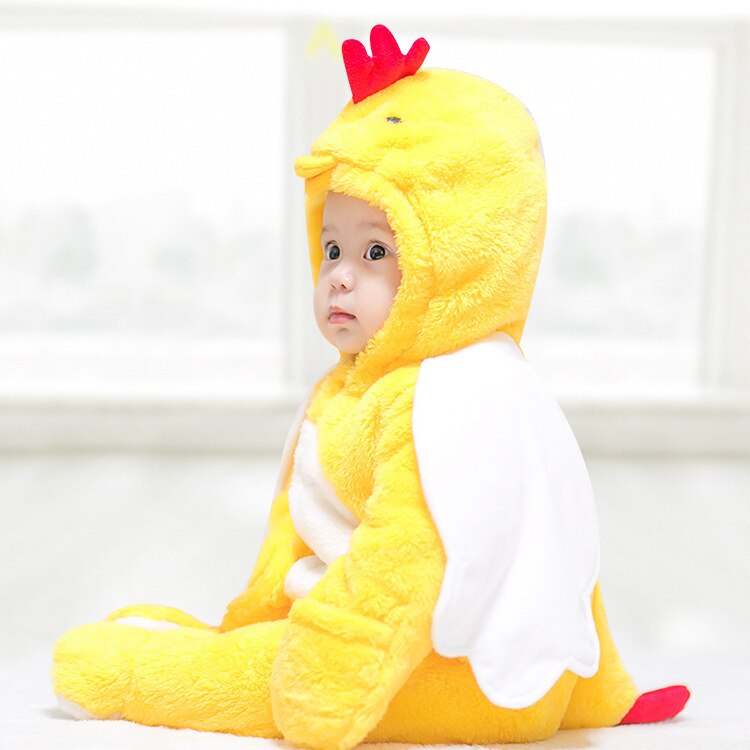 Cartoon Flannel Baby Rompers Novelty Chick Cotton Boy Girl Animal Rompers Stitch Baby's Sets Baby Costumes
