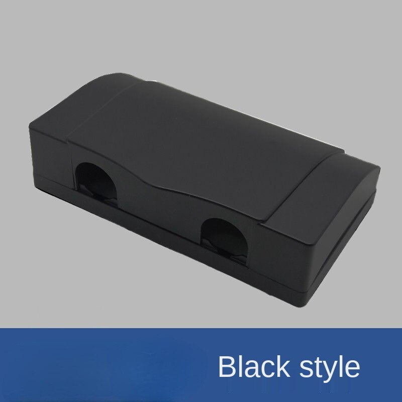 Double Socket Waterproof Box Bathroom Toilet Two Position Switch Protective Cover Safety Anti Mistouch Switch Plate Covers Paste: 2 bits black