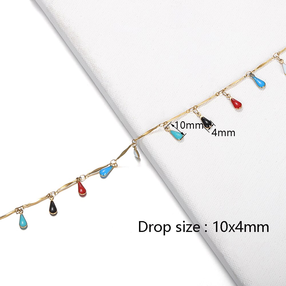 1Meter Kleurrijke Ketting Ster Gouden Ketting Rvs Enamel Ketting Accessoires Voor Sieraden Maken Componenten Diy Ketting: Waterdrop Chain