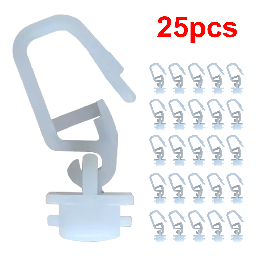 Car Accessories 50pcs Plastic Curtain Track Slider Hooks Runner Fit For Camper Van Motorhome Caravan Boat Curtain Accessories: Brown