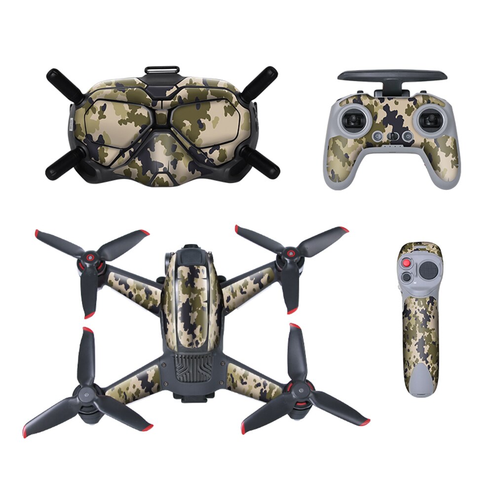 Drohne Gehäbenutzen Körper Schutz Aufkleber Film Haut Abdeckung Wasserdichte PVC Aufkleber Austauschbare für DJI FPV Combo Kamera Drohne Decals: 6Wüste camo