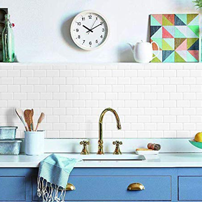 Peel and Stick Backsplash 10X10 Inch Removable 3D Subway Wall Tiles (Pack of 4),for Kitchen or Bathroom