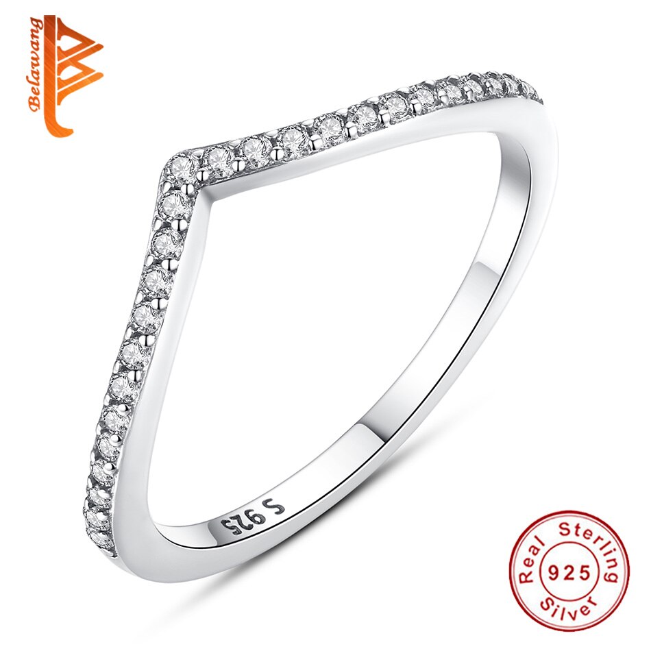 Authentieke Echte 925 Sterling Zilveren Golf Wish Ring Stapelbaar Zirconia Ringen Voor Vrouwen Dames Bruiloft Mode Sieraden