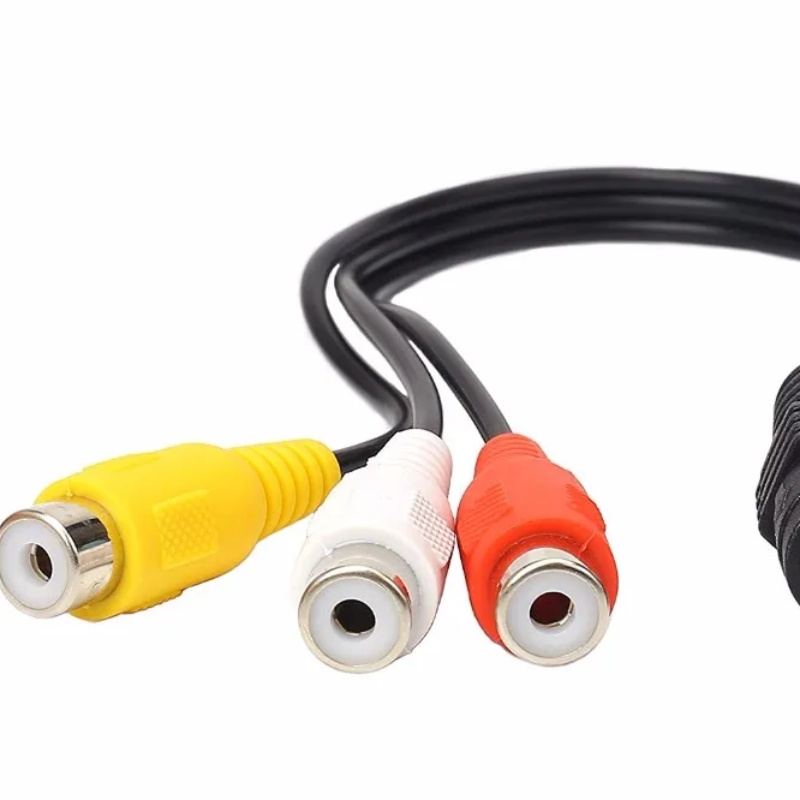 7 Pin Mini DIN S-Video Plug to 3 RCA jack Cable S-Video 7-Pin male to 3-RCA female RGB Composite Video Cable Adapter for DVD, DV