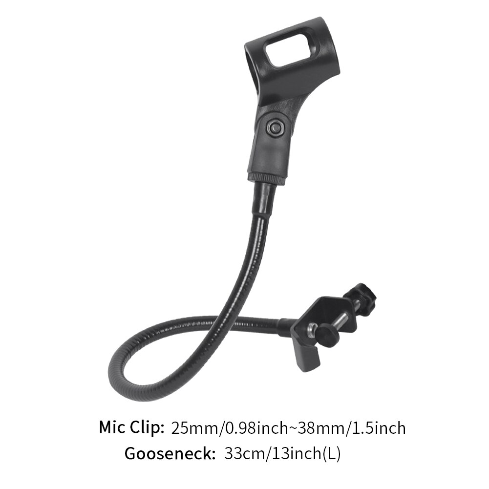 Microphone Arm Stand 360 Degree Rotate Heavy Duty Adjustable Gooseneck Universal Flexible Broadcast With Clip Table Mounting