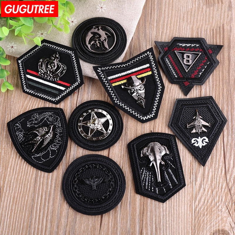 Gugutree broderipatcher læder badge metal patches badge patches badges patches broderede applikationer til denim jeans 20-28