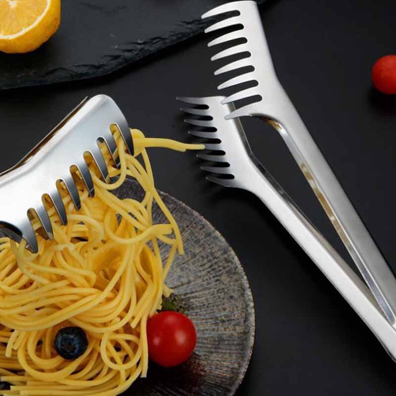 Pince à pâtes en acier inoxydable, support alimentaire, pince à Spaghetti, peigne alimentaire pour la cuisson des pâtes, accessoires de cuisine de Restaurant