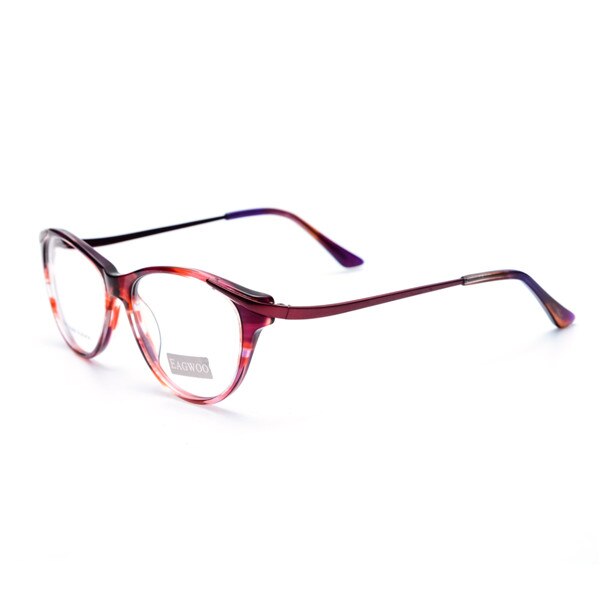 EAGWOO-gafas con de ojo de gato para mujer, lentes de con marco óptico borde completo, graduadas, color gris Tortuga, 8158: Red Tortoise