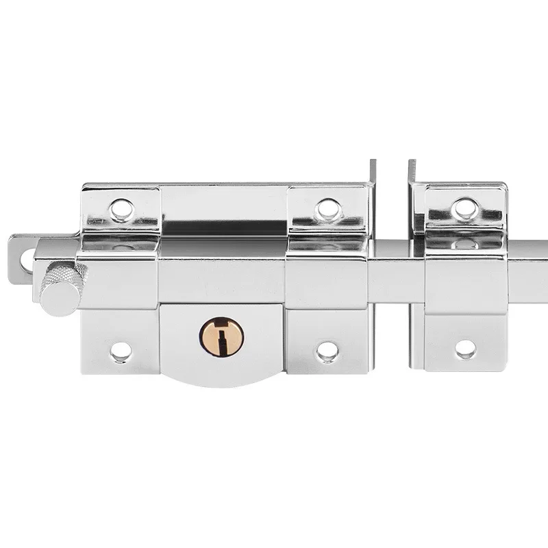 Boulon de porte en bois antivol, serrure externe à l'ancienne, clé croisée, ouverture droite des magasins, clôture de jardin, rap-duty: Brun grisâtre