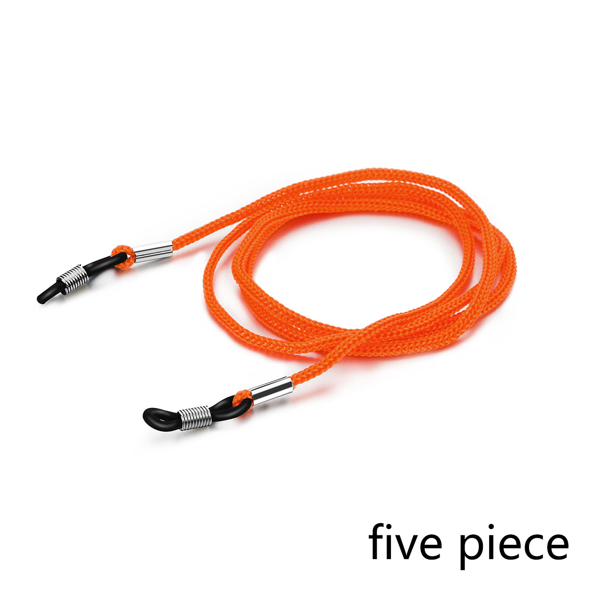 Soporte de correa para gafas ajustable de 5ps, cuerda antideslizante para gafas, cordón de cadena para gafas de sol deportivas, retenedor de gafas para mujeres y hombres: Naranja