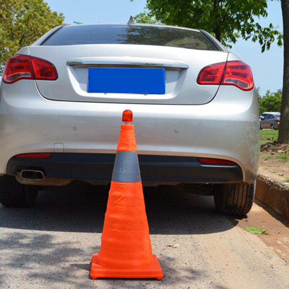 50CM Telescopic Folding Road Cone Barricades Warning Sign Reflective Oxford Traffic Cone Traffic Facilities For Road Safety