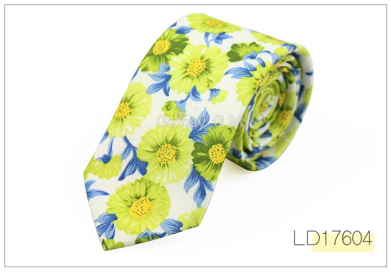 Floral Tie for Men Narrow Casual Mens Ties for Wedding Party Flower Skinny Neckties for Women Printed Male Neck Ties: LD17604
