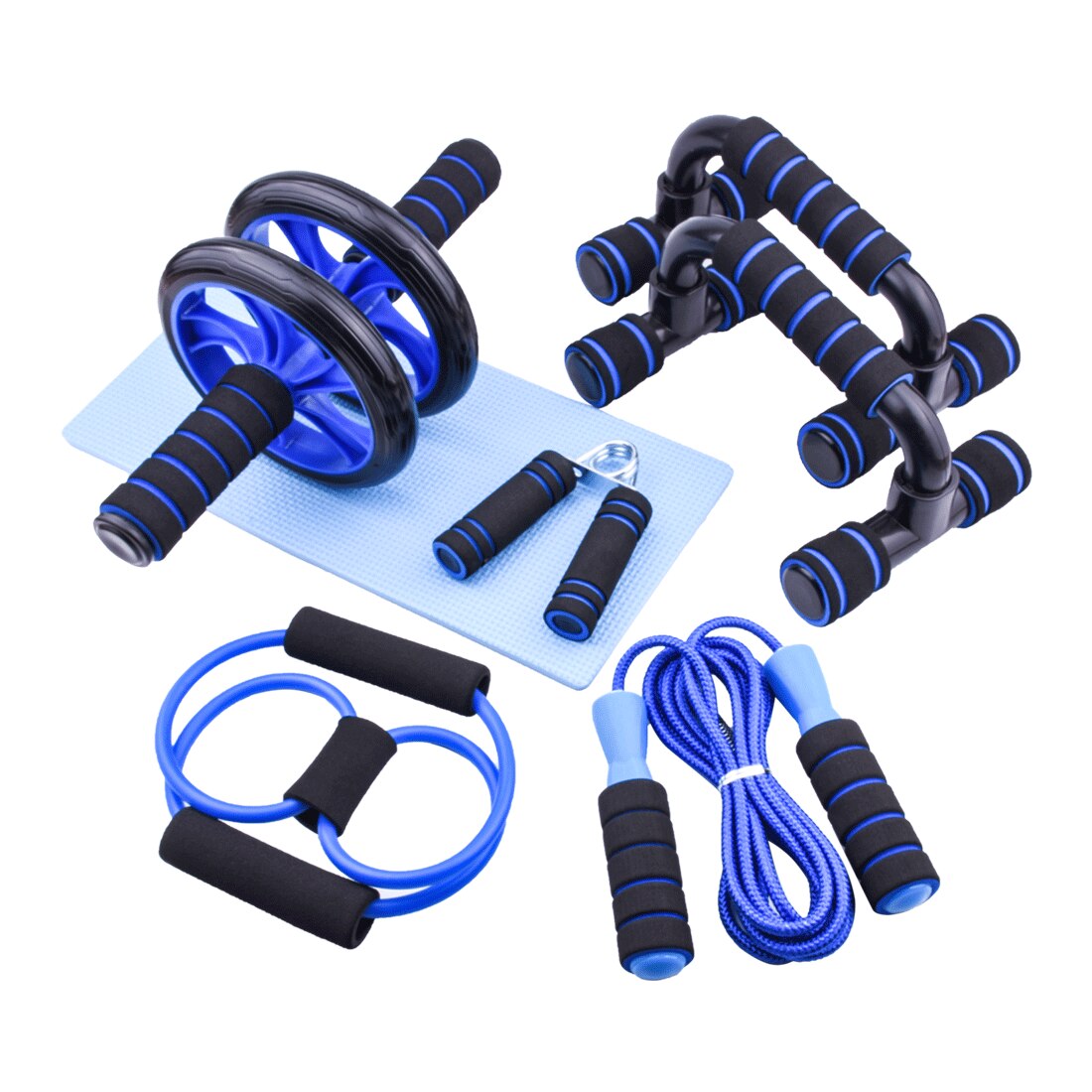 AB Roller Wheel Abdominal Exercise Jump Rope Push up Rack Resistance Bands Muscle Trainer Fitness Home Gym Workout Equipments