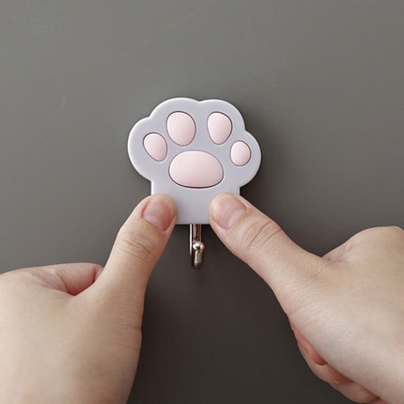 Ganchos decorativos de pata de gato, colgador de pared autoadhesivo, ganchos para llaves, ganchos para puerta de armario de cocina, colgadores de organizador para el hogar
