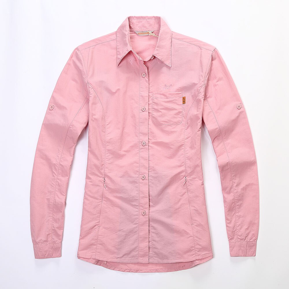 Vrouwen Vissen Shirt Lange Mouw Outdoor Shirt Upf 45 Vissen Shirts Ademend Camisa De Hombre Para Pesca Vissen Zon shirt: Pink / USA Size L
