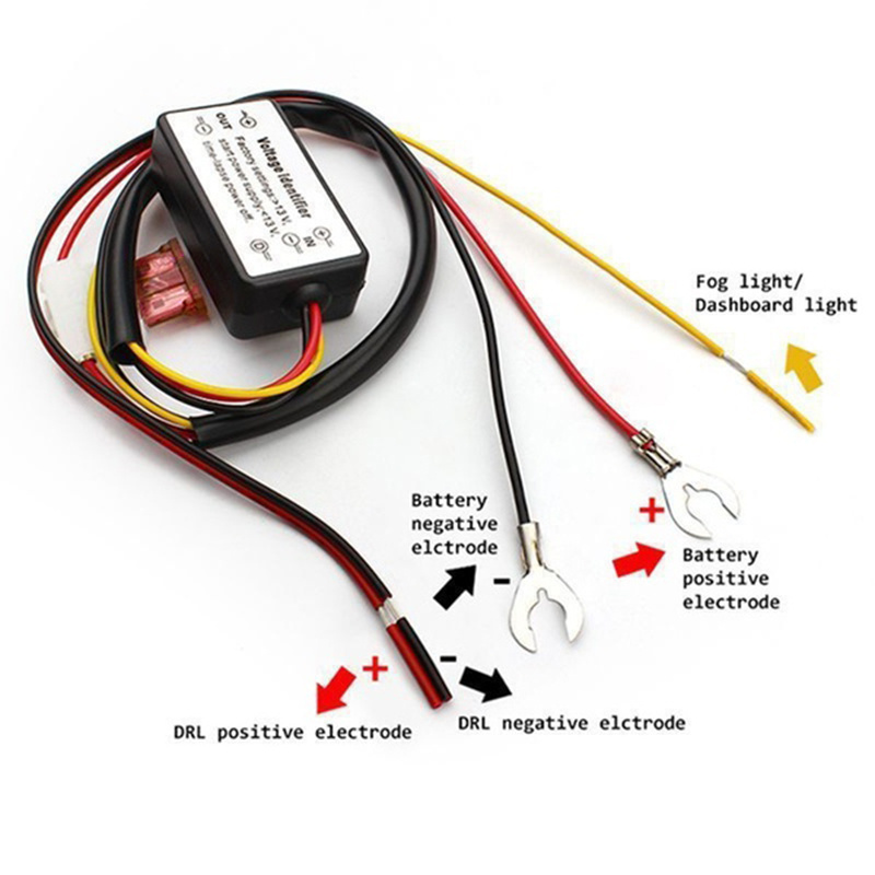 1pc Car Led Daytime Running Light Relay Harness DRL Control ON/OFF Automatic Dimmer Wire Relay Cable Switch Auto Interior Parts