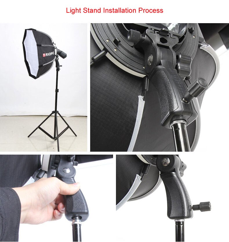 Triopo portátil Flash Softbox de Speedlite w/de nido de abeja red 65cm foto al aire libre octágono paraguas caja suave para Canon Nikon Godox