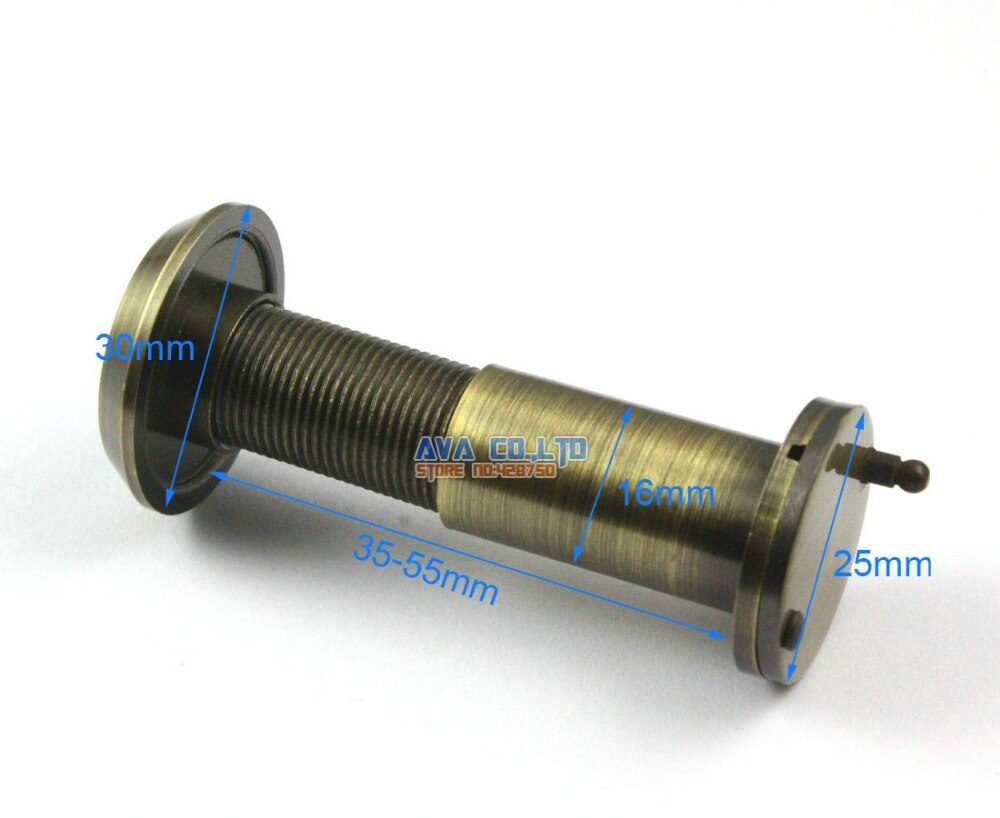Antik messing 220 graders vinkel dørkighul med dæksel 35-55mm