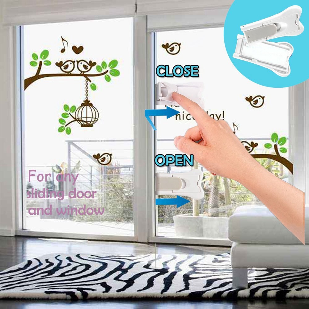 -Sliding Door Locks For Child Protection, For Closets, Showers, Windows, Wardrobes, Child Protection Locks, Glass Door Lock