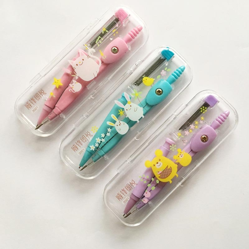 school compass Cute girl stationery student drawing compasso brujula geometry set circulos de madera math set drafting tools