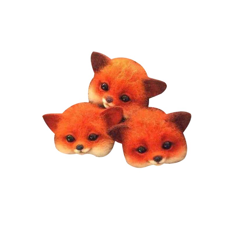 Jiwuo-jouet fait à la main avec dessin animé, renard chiot chat, chien, poupée en feutre avec aiguille, paquet matériel plaqué, bricolage mignon, feutre en laine Animal