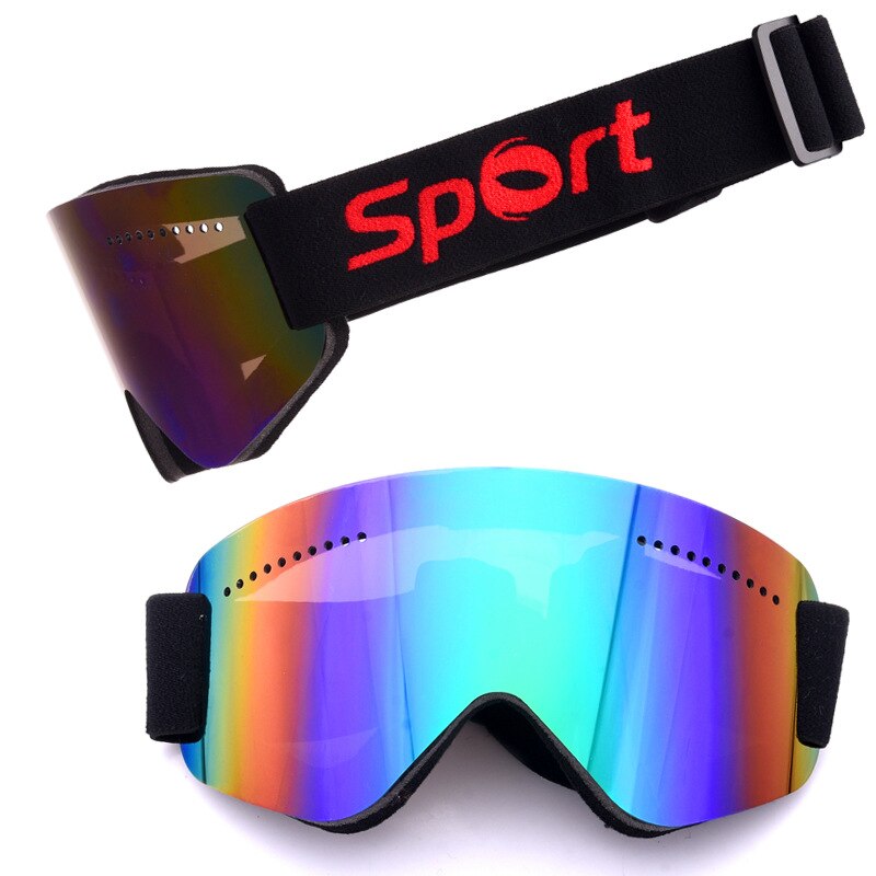 Unisex outdoor skibrillen, snowboardbrillen, anti-condens skibrillen, volledige revo-coating, uv-bescherming: Groen diafragma