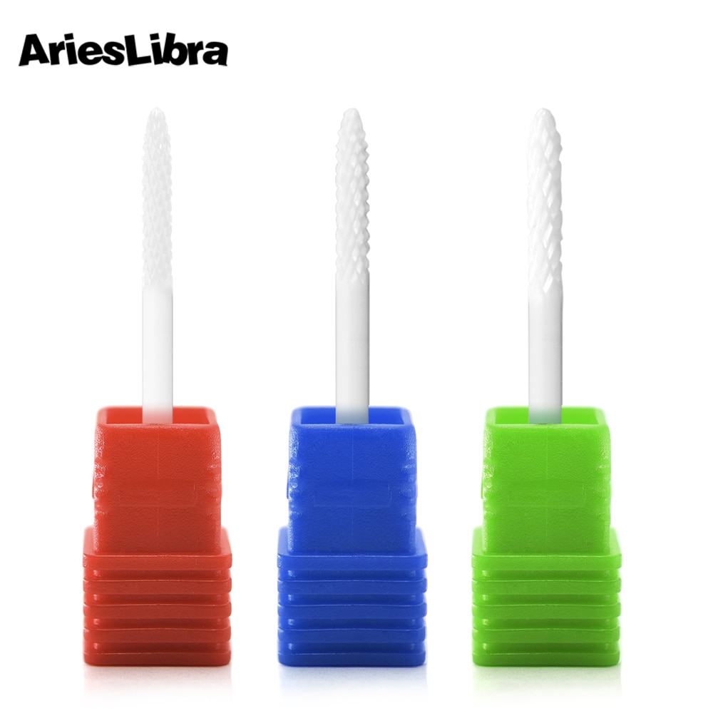 Novo fino cerâmica prego broca cabeça de moagem para manicure elétrica broca ferramenta de broca de cerâmica bico prego broca fresa