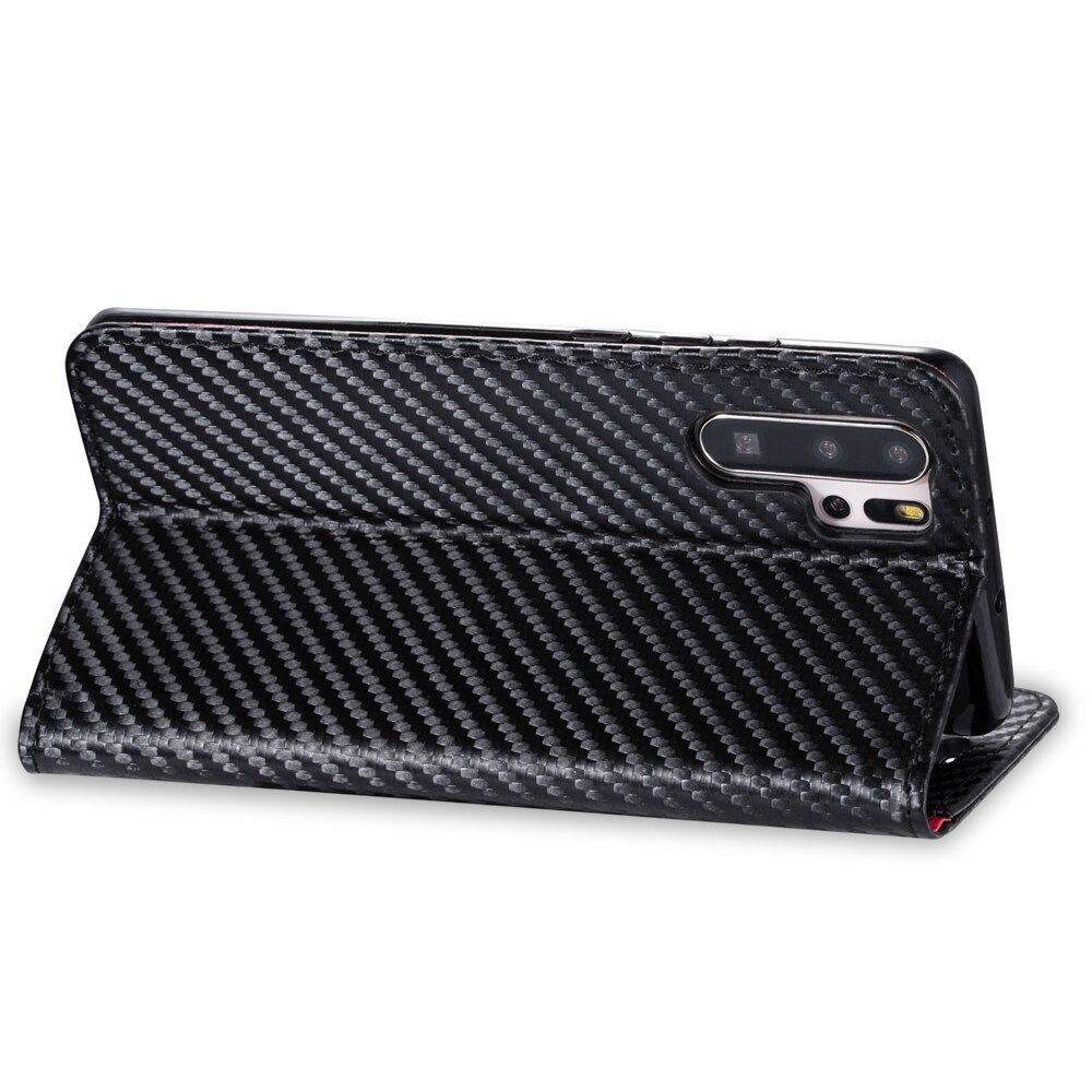 LLZ. Funda para teléfono con tapa de fibra de carbono para Huawei P30 Pro P20 Lite P10 P9 P8 P Smart Mate 20 10 Funda de cuero tipo cartera