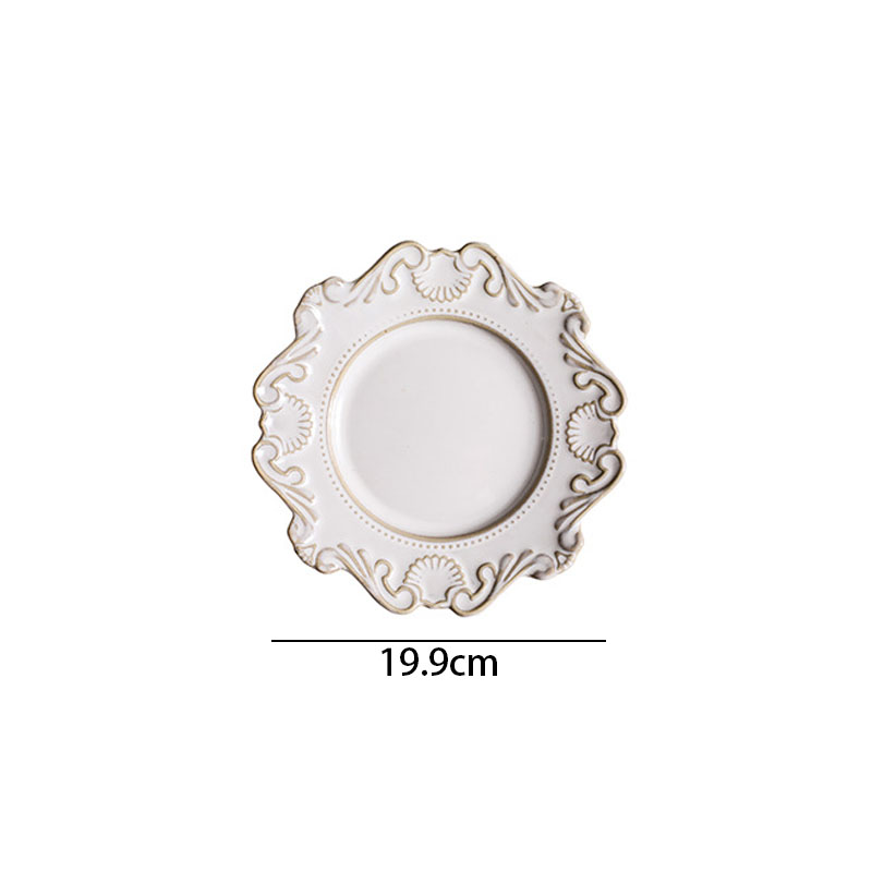 Ensemble d&#39;assiettes et plats en céramique, style Baroque européen, plats modernes pour la maison, Restaurant occidental, plat à Steak de table: A-medium