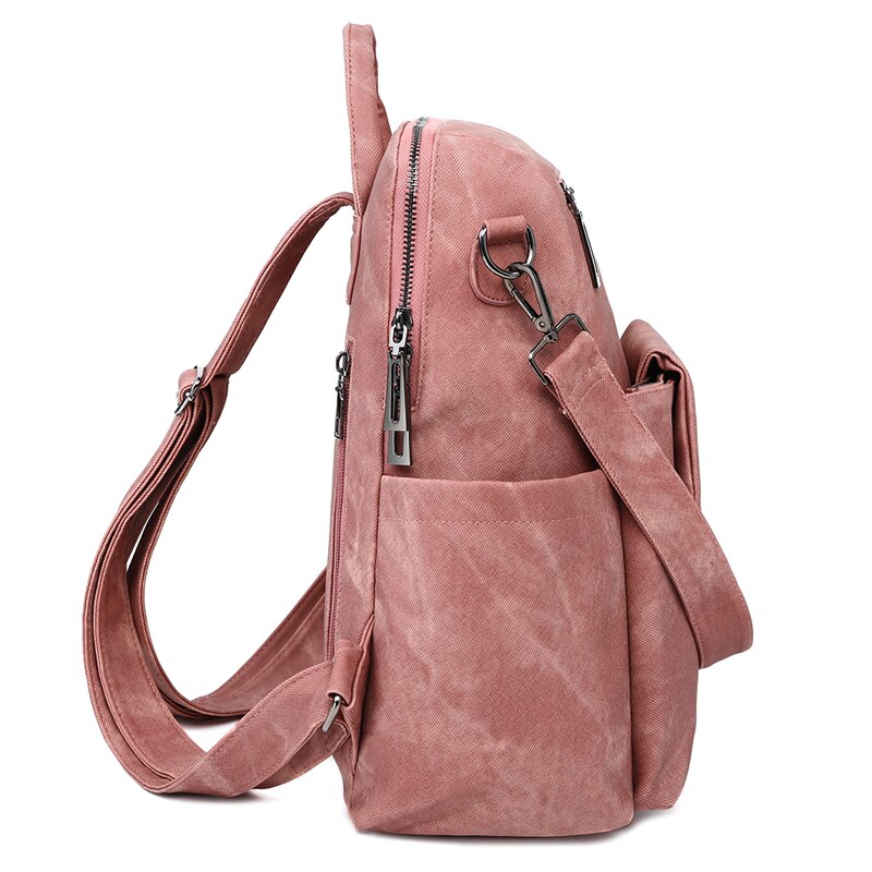 VICUNA POLO-Conjunto de mochila de cuero de para mujer, mochilas universitarias y para viajar, de gran capacidad, para el día