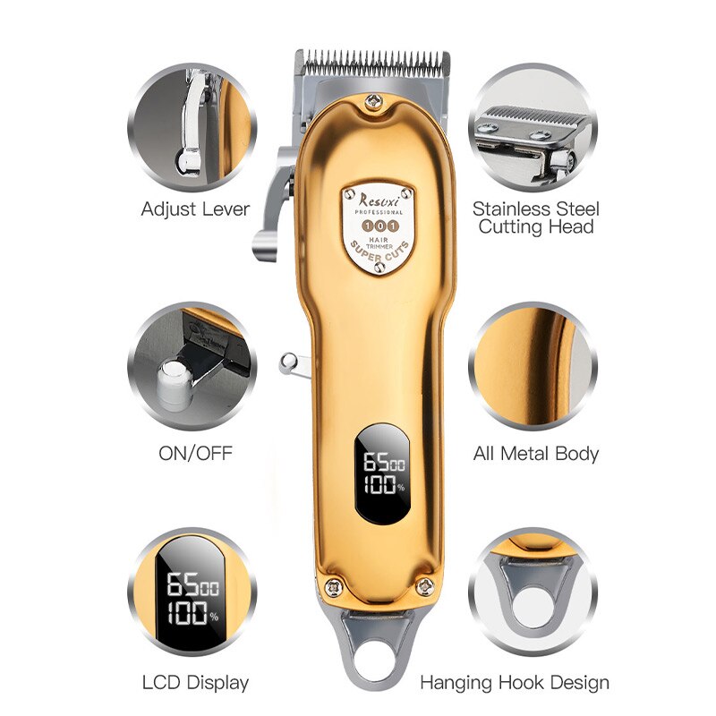 0.01mm Short Hair Clipper Fast Charge Hair Trimmer Metal Body Hair Cutting Machine For Man Use Home Beard Hair