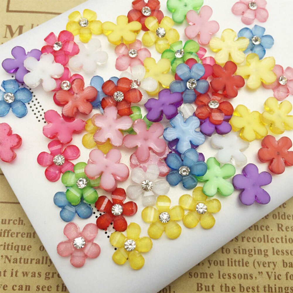 Kleurrijke kleine mini hars bloemen puzzel diy knutselwerkjes flatback scrapbooking meisjes kinderen beloningsspeelgoed 20 stuks