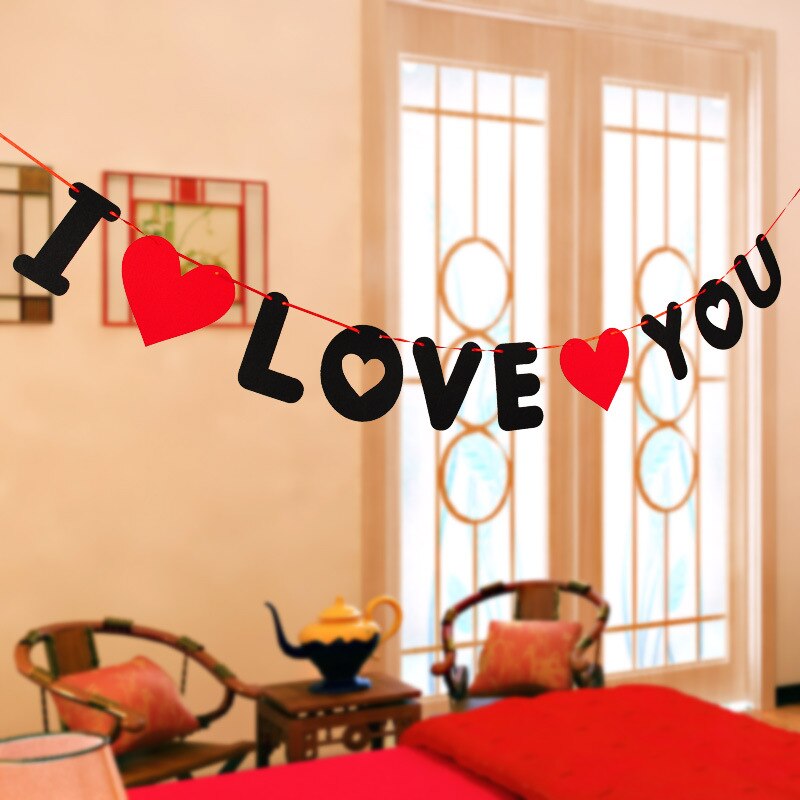 1einstellen ICH Liebe Sie Banner Papier Flagge Wimpel Banner Hochzeit Vorschlagen Ehe partei Glücklich Valentinstag Dekoration Liebhaber liefert