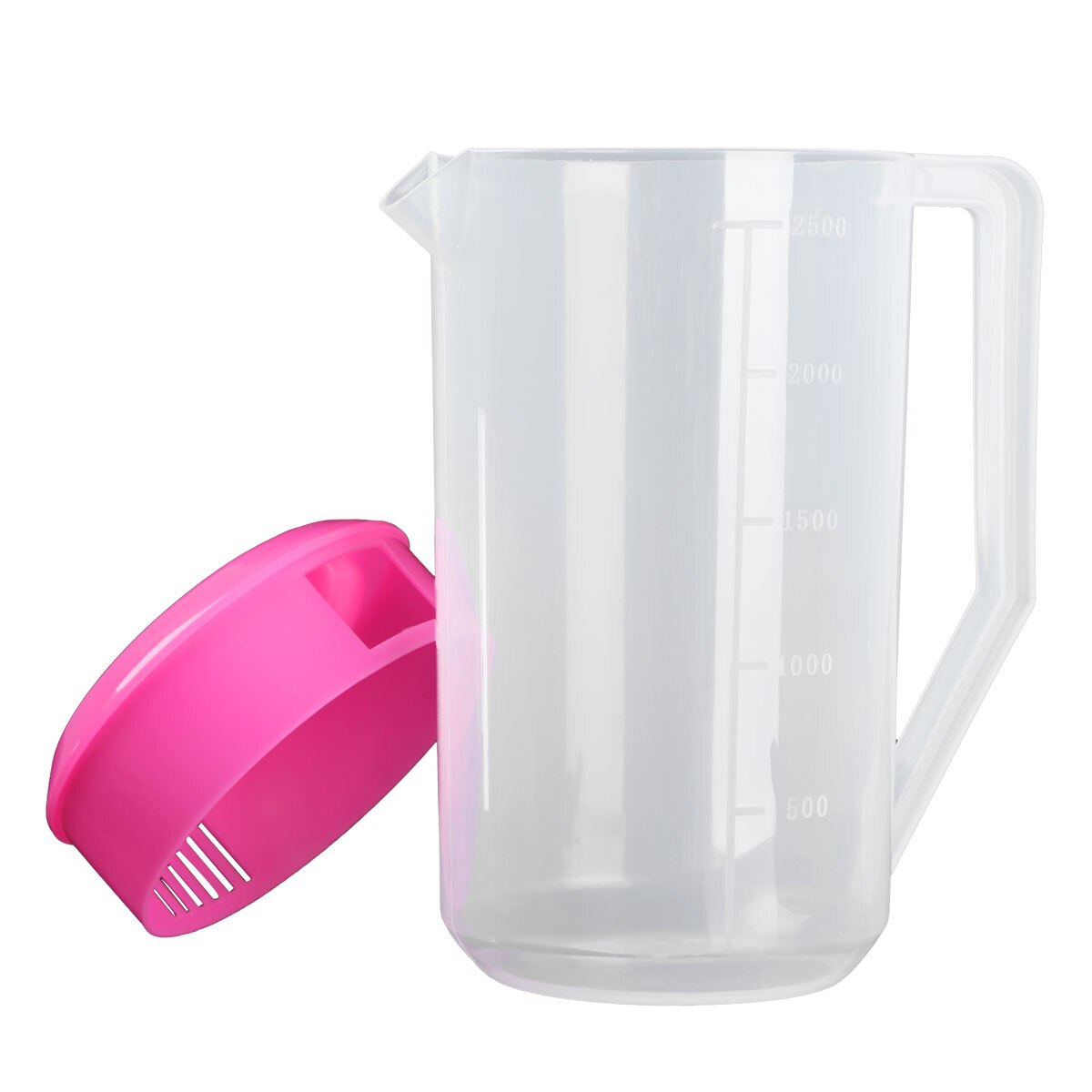 Jarra para agua fría de plástico de grado alimenticio, jarra transparente con tapa, a prueba de fugas, para agua, hielo, té y zumo