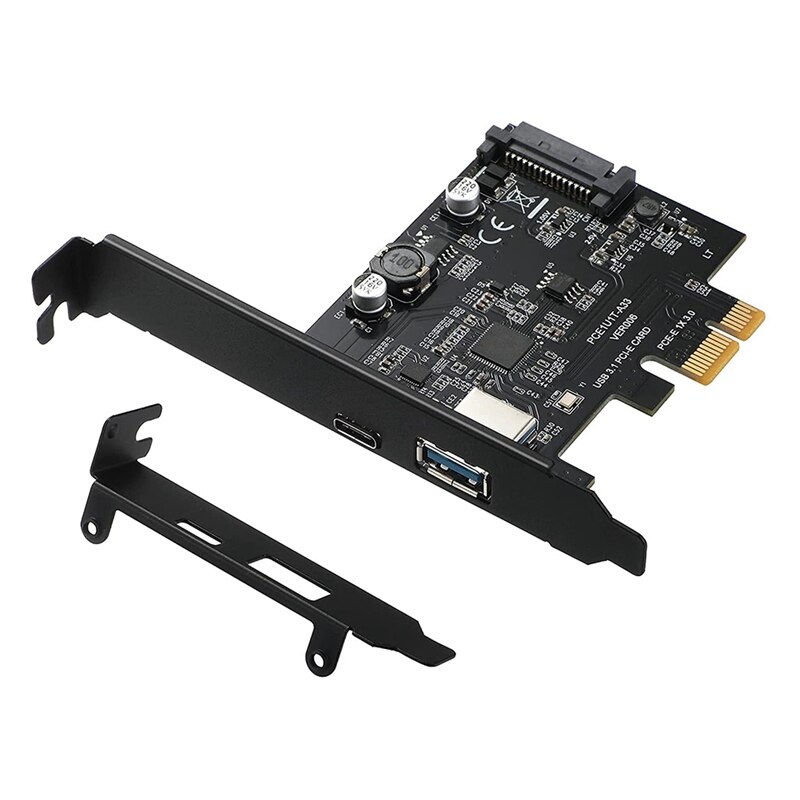 Carte PCIe USB C 4 Ports USB 3.0 - Ajoute 4 Ports Type-C à Ton PC Fixe - Transfert 5 Gbit/s - Alimentation Par Slot