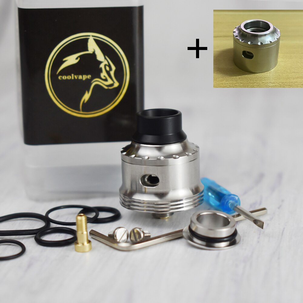 Coolvape Hellfire Maverick 22mm rda Single Coil rda mit bf pin airflow control 316ss Zerstäuber RDA vs la tropf rda: silver-cover