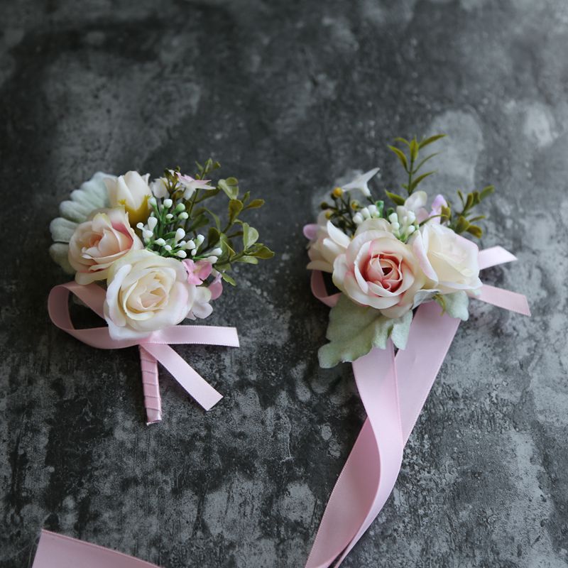 Skog älva bröllop blommor brudtärna handled blommor bästa man blomma tillbehör bröllop tillbehör  zr001: G-wrist-boutonnieres