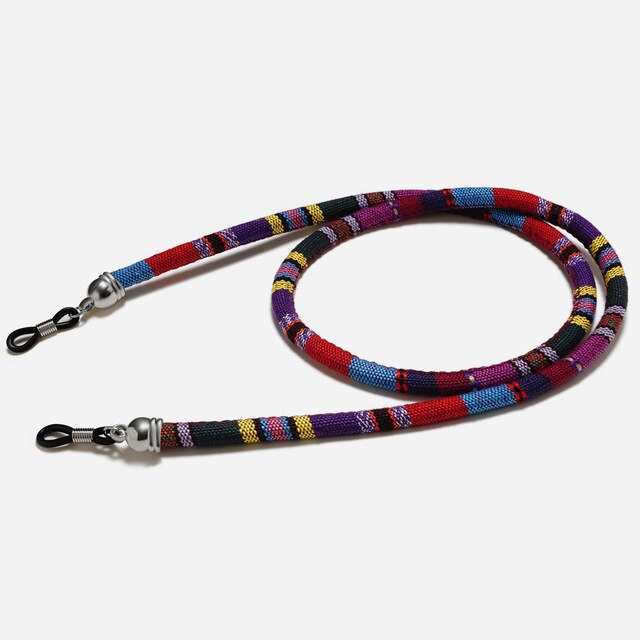 Men Women Eyeglass Sunglasses Cotton Neck String Cord Retainer Strap Eyewear Lanyard Holder High-End Ethnic Rope Glasses Chain: color5